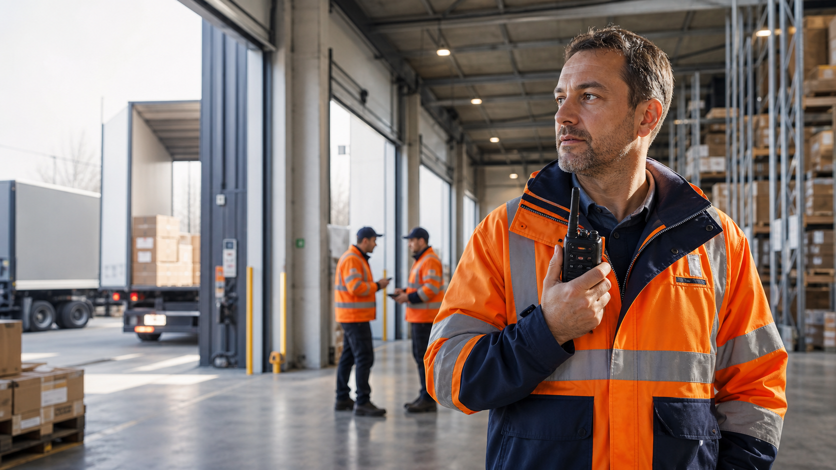 Équipes logistiques équipées de radios LTE